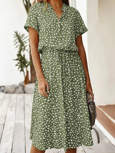 Lässiges bedrucktes Sommerkleid für Damen | Midi