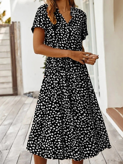 Lässiges bedrucktes Sommerkleid für Damen | Midi