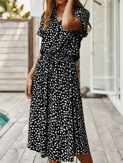 Lässiges bedrucktes Sommerkleid für Damen | Midi