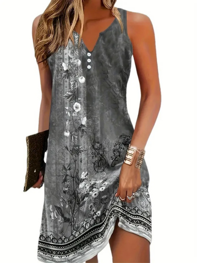 Lässiges ärmelloses Sommerkleid für Damen | Midi