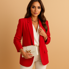 Marie | Eleganter Damen Longblazer modern stilvoll in Rot