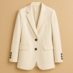 Julia | Damenblazer lang elegant & hochwertig verarbeitet in Beige