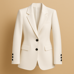 Julia | Damenblazer lang elegant & hochwertig verarbeitet in Weiß
