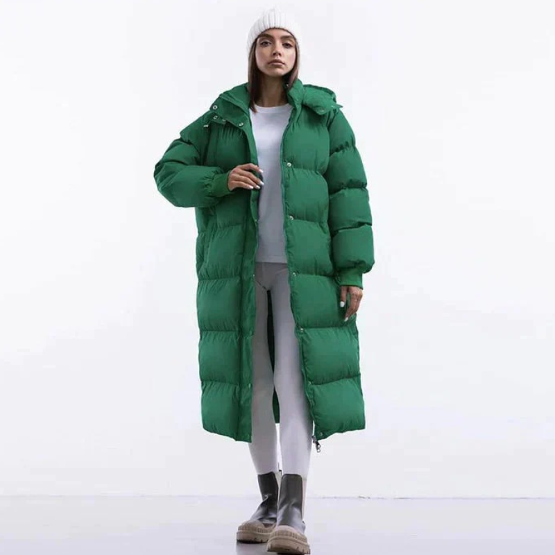 Lange warme Damen-Pufferjacke | Winter