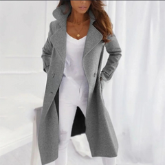 Langer Wintermantel für Damen | Warme in Grau