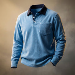 Orvion - Soft-Touch-Polohemd in Babyblau