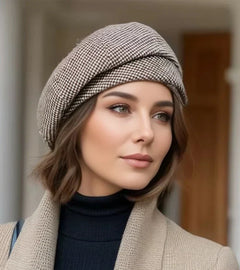 Lina | Elegante Damen Mütze im Pariser Stil in Braun