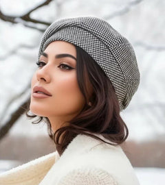 Lina | Elegante Damen Mütze im Pariser Stil in Schwarz
