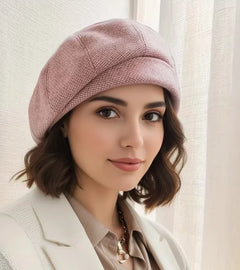 Lina | Elegante Damen Mütze im Pariser Stil in Rosa