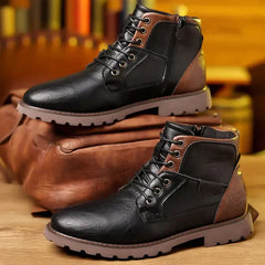 Jethro | Schnürstiefel aus robustem Leder in Schwarz