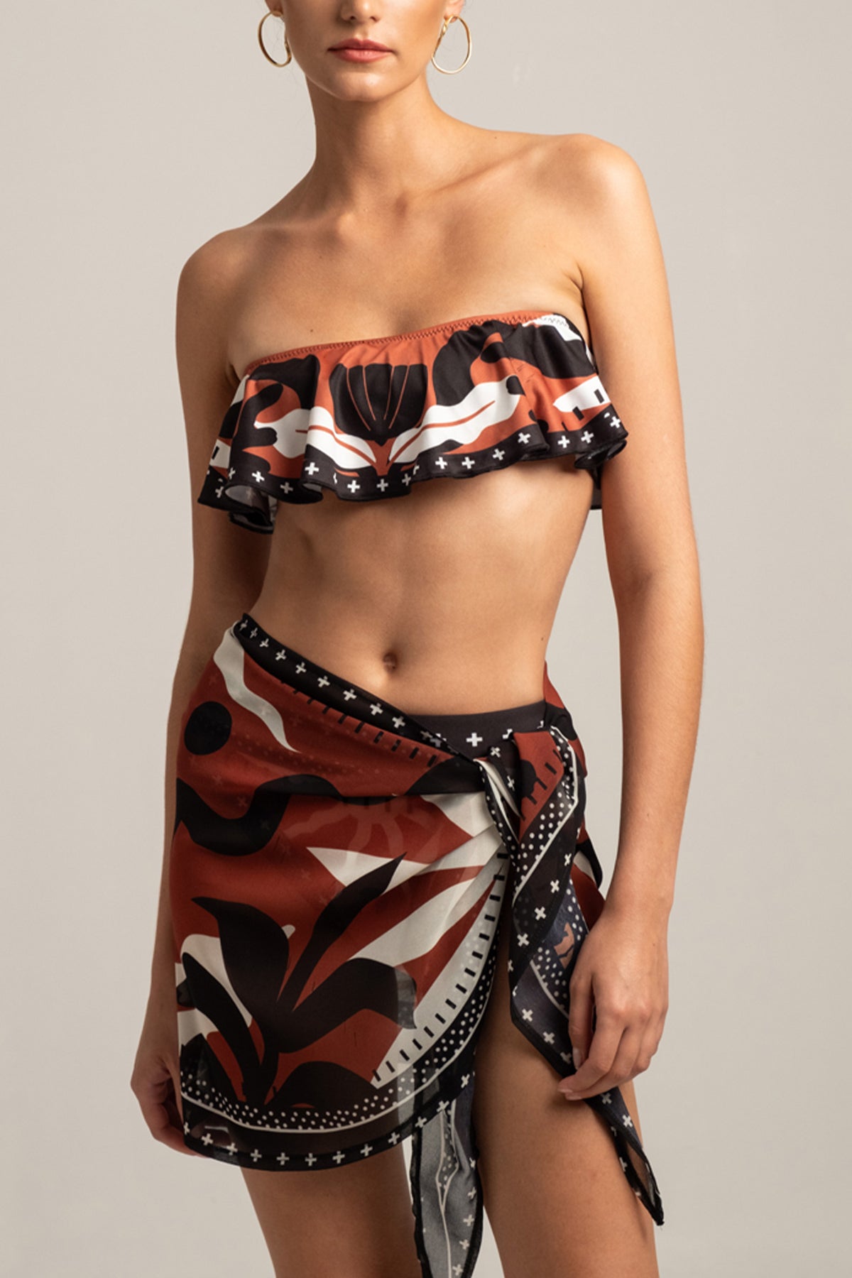 Kiki® | Bikini Braun/Schwarz/Weiß