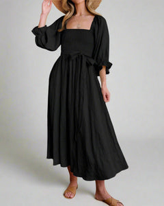 Luftiges Sommer Midikleid für Damen in Schwarz