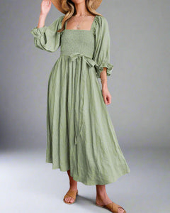 Luftiges Sommer Midikleid für Damen in Grün
