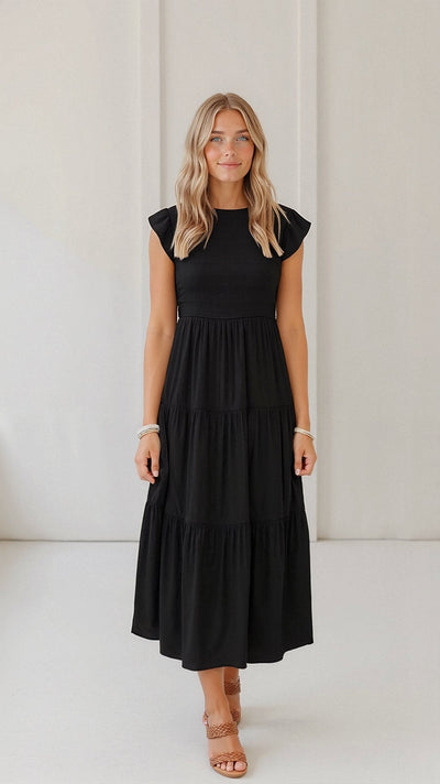 Leni – Smocked-Summer-Midi-Kleid – Plissee