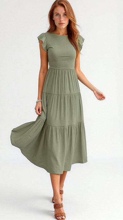 Leni – Smocked-Summer-Midi-Kleid – Plissee