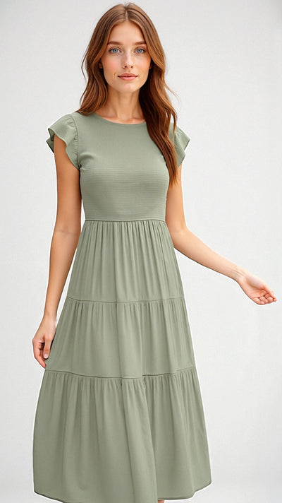 Leni – Smocked-Summer-Midi-Kleid – Plissee