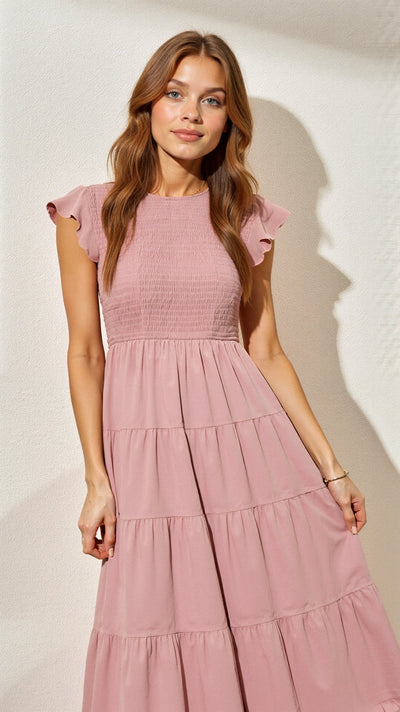 Leni – Smocked-Summer-Midi-Kleid – Plissee