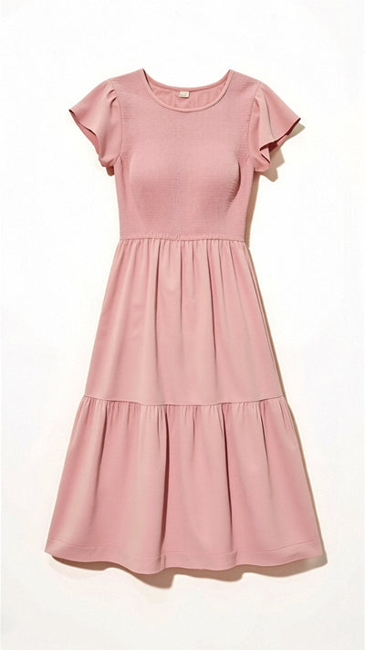 Leni – Smocked-Summer-Midi-Kleid – Plissee