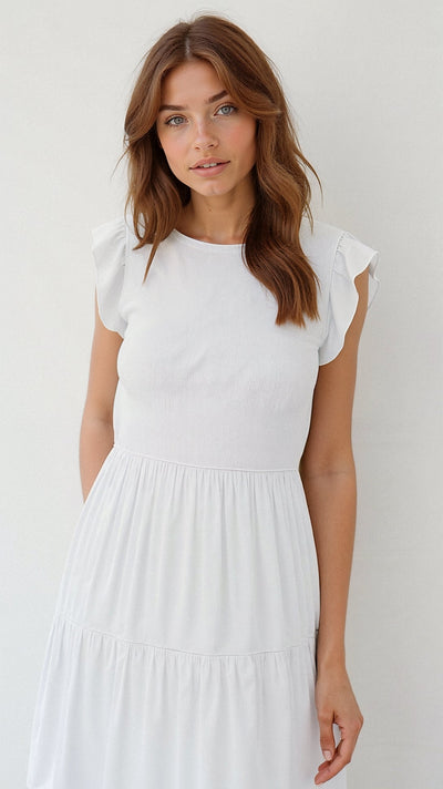 Leni – Smocked-Summer-Midi-Kleid – Plissee