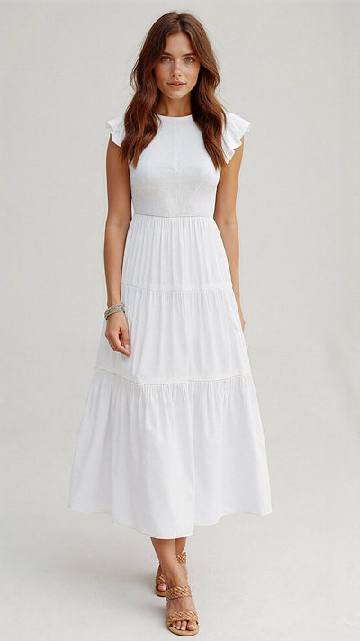 Leni – Smocked-Summer-Midi-Kleid – Plissee