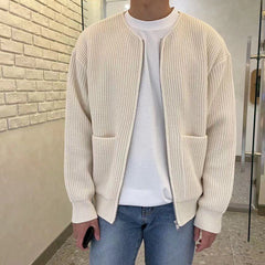 Leon | Herren Gemütliche Strickjacke in Aprikose