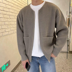 Leon | Herren Gemütliche Strickjacke in Khaki