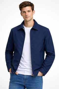 Leon | Herren Klassische Harrington Jacke in Blau
