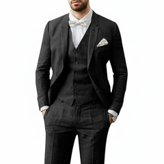 Leonardo | Herren Dreiteiliger Hochzeitsanzug in Schwarz