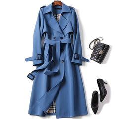 Sarah™ | Stilvoller eleganter Trenchcoat in Blau