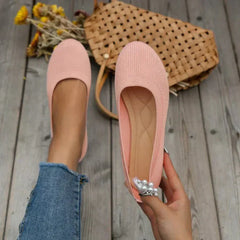 Lieselotte | Damen Slip-on Flache Ballerinas in Rosa