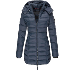 Lieselotte | Warme Winterjacke mit Kapuze in Dunkelblau