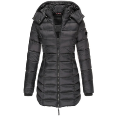 Lieselotte | Warme Winterjacke mit Kapuze in Schwarz