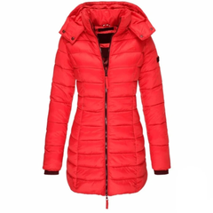 Lieselotte | Warme Winterjacke mit Kapuze in Rot