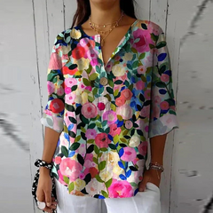 PIA - Vintage-inspirierte Bluse in Mehrfarbig 1