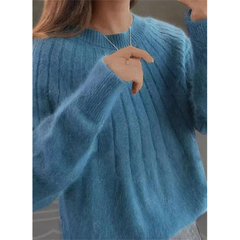 Lina | Kaschmir Strickpullover Weich in Blau