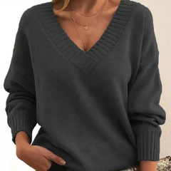Lina | Weicher Kaschmir Pullover in Dunkelgrau