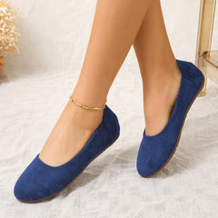 Liselotte | Damen Ballerinas Slip-On Runde Kappe in Königsblau