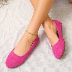 Liselotte | Damen Ballerinas Slip-On Runde Kappe in Fuchsia
