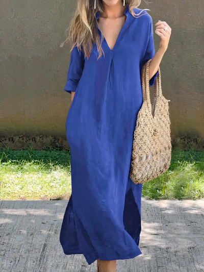 Lockeres bequemes Sommerkleid für Damen | Midi