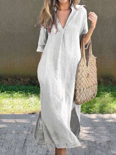Lockeres bequemes Sommerkleid für Damen | Midi