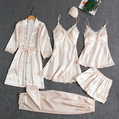 Lorena | Luxuriöses Weiches Pyjama Set in Weißes Gold