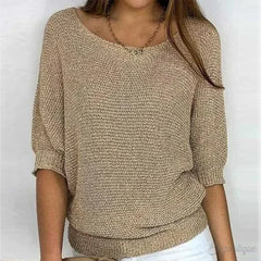 Louisa | Eleganter Feinstrick Pullover in Beige