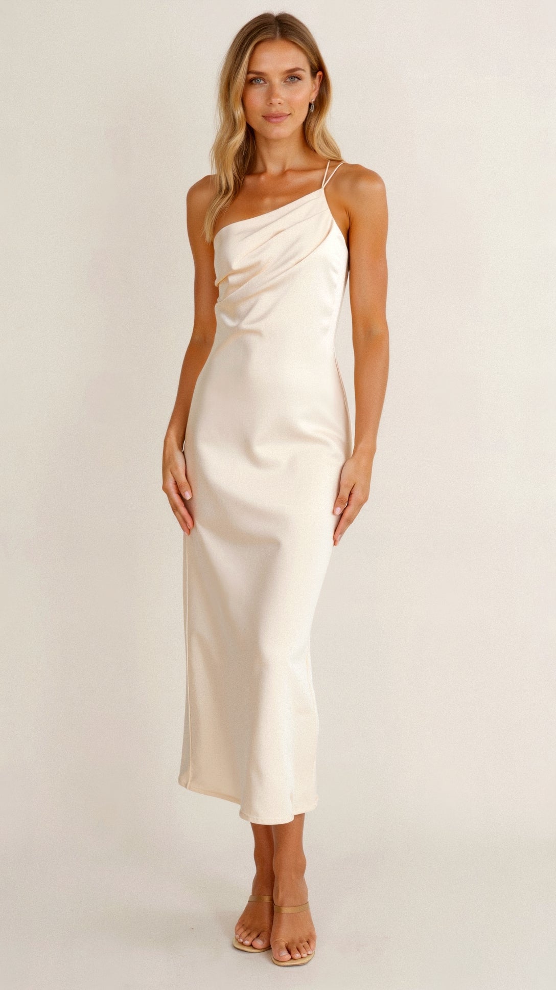 Louise - Verführerisch - One Shoulder Midi-Kleid