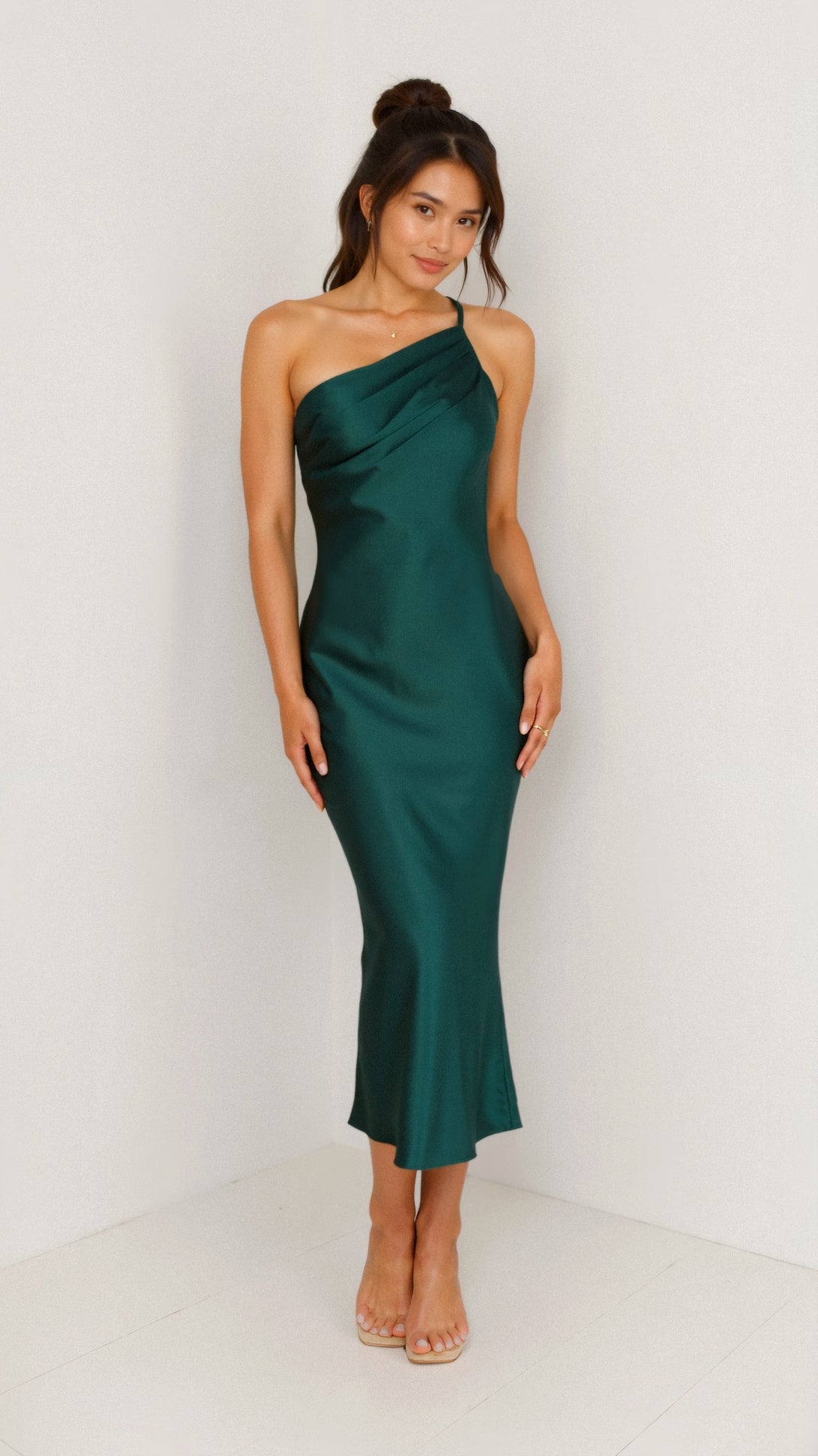 Louise - Verführerisch - One Shoulder Midi-Kleid