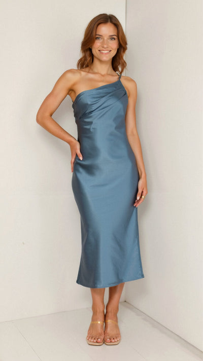 Louise - Verführerisch - One Shoulder Midi-Kleid