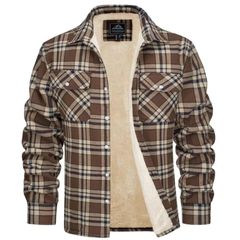 Luca | Herren Warme Hemdjacke mit Sherpa Futter in Khaki