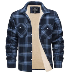 Luca | Herren Warme Hemdjacke mit Sherpa Futter in Marineblau