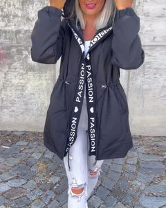 Luise | Damen Lässige Reißverschluss Jacke in Schwarz