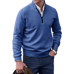 Lukas | Herren Zip Strickpullover in Blau