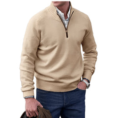 Lukas | Herren Zip Strickpullover in Braun